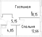 Планировка — Про.Молодость, 2-комн., 41 м²