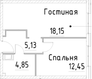 Планировка — Про.Молодость, 2-комн., 41 м²