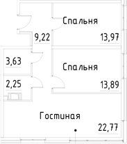 Планировка — Про.Молодость, 3-комн., 66 м²