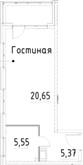 Планировка — Про.Молодость, Студия, 32 м²