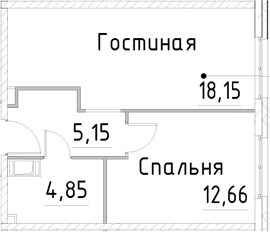 Планировка — Про.Молодость, 2-комн., 41 м²