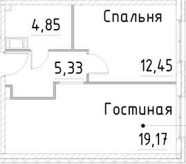 Планировка — Про.Молодость, 2-комн., 42 м²