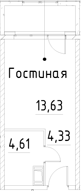 Планировка — Про.Молодость, Студия, 23 м²