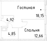 Планировка — Про.Молодость, 2-комн., 41 м²