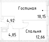 Планировка — Про.Молодость, 2-комн., 41 м²