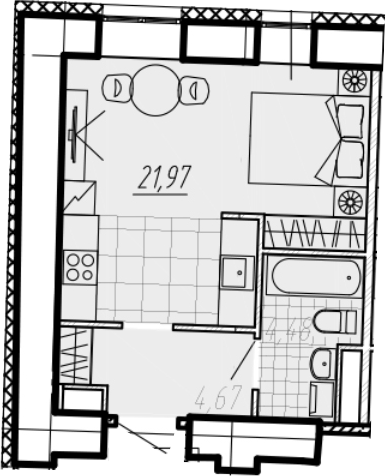 Планировка — Мадонна Бенуа, Студия, 31 м²