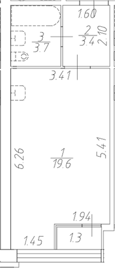 Планировка — Форест Аквилон, Студия, 27 м²