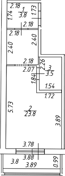 Планировка — Аквилон ZALIVE, Студия, 31 м²