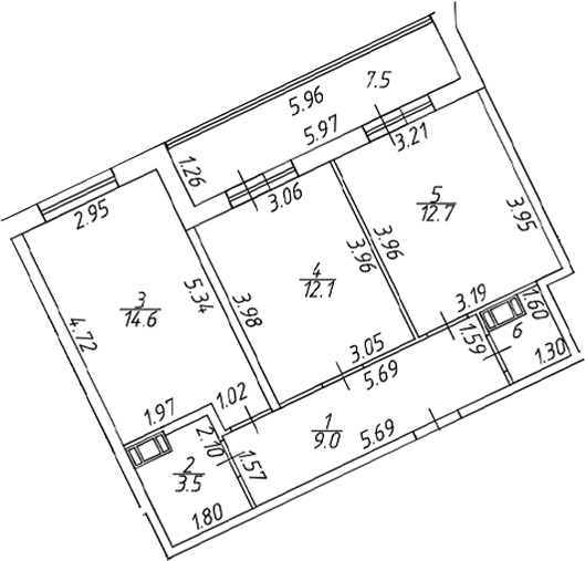 Планировка — Аквилон ZALIVE, 2-комн., 54 м²