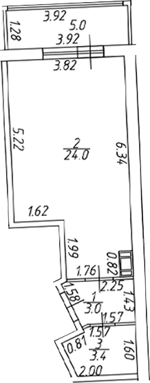 Планировка — Аквилон ZALIVE, Студия, 30 м²
