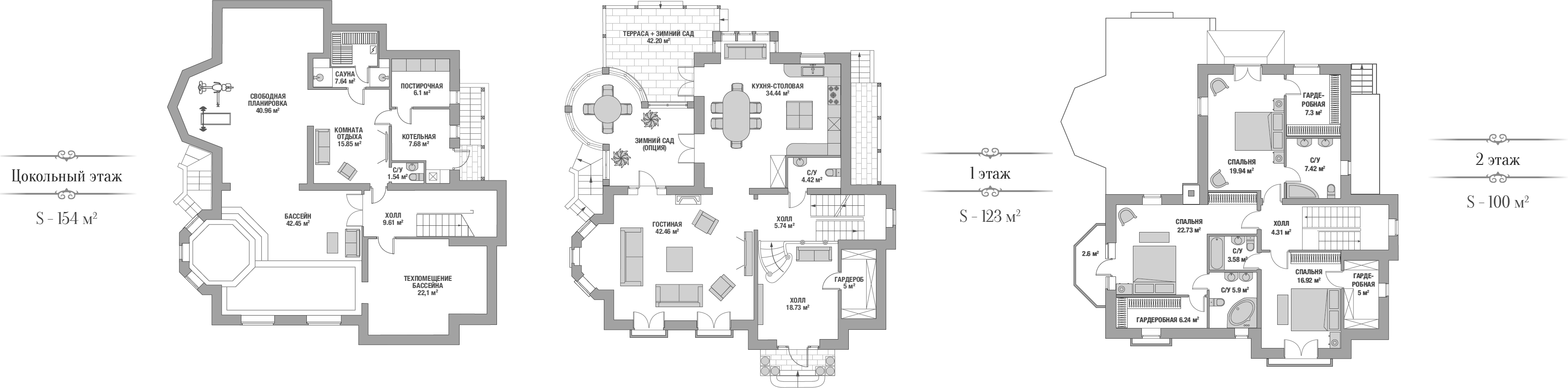 Планировка — Коттеджный поселок Ламбридж, 6-комн., 364 м²