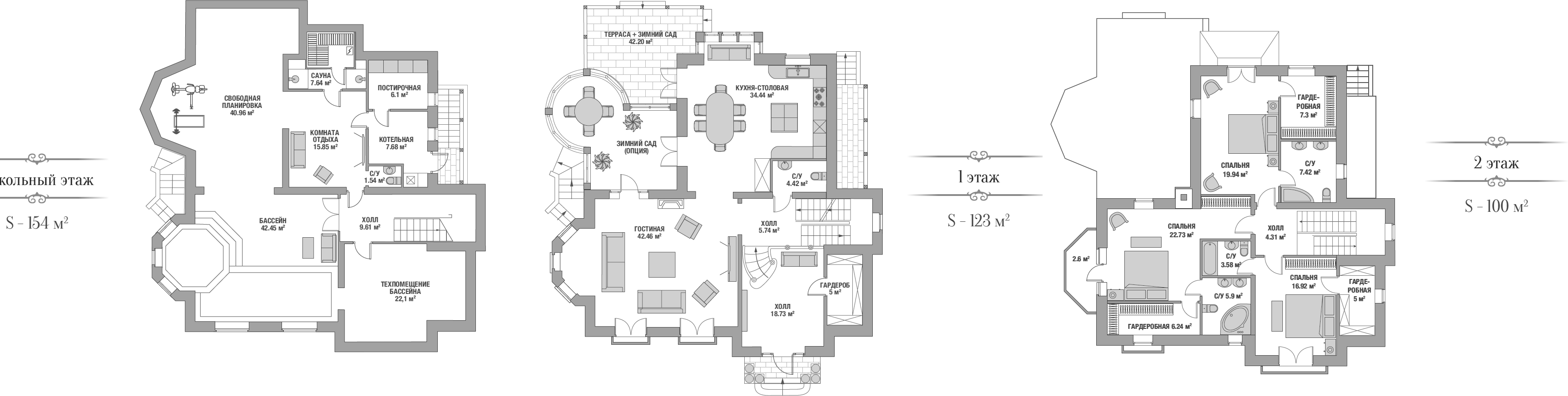 Планировка — Коттеджный поселок Ламбридж, 6-комн., 364 м²