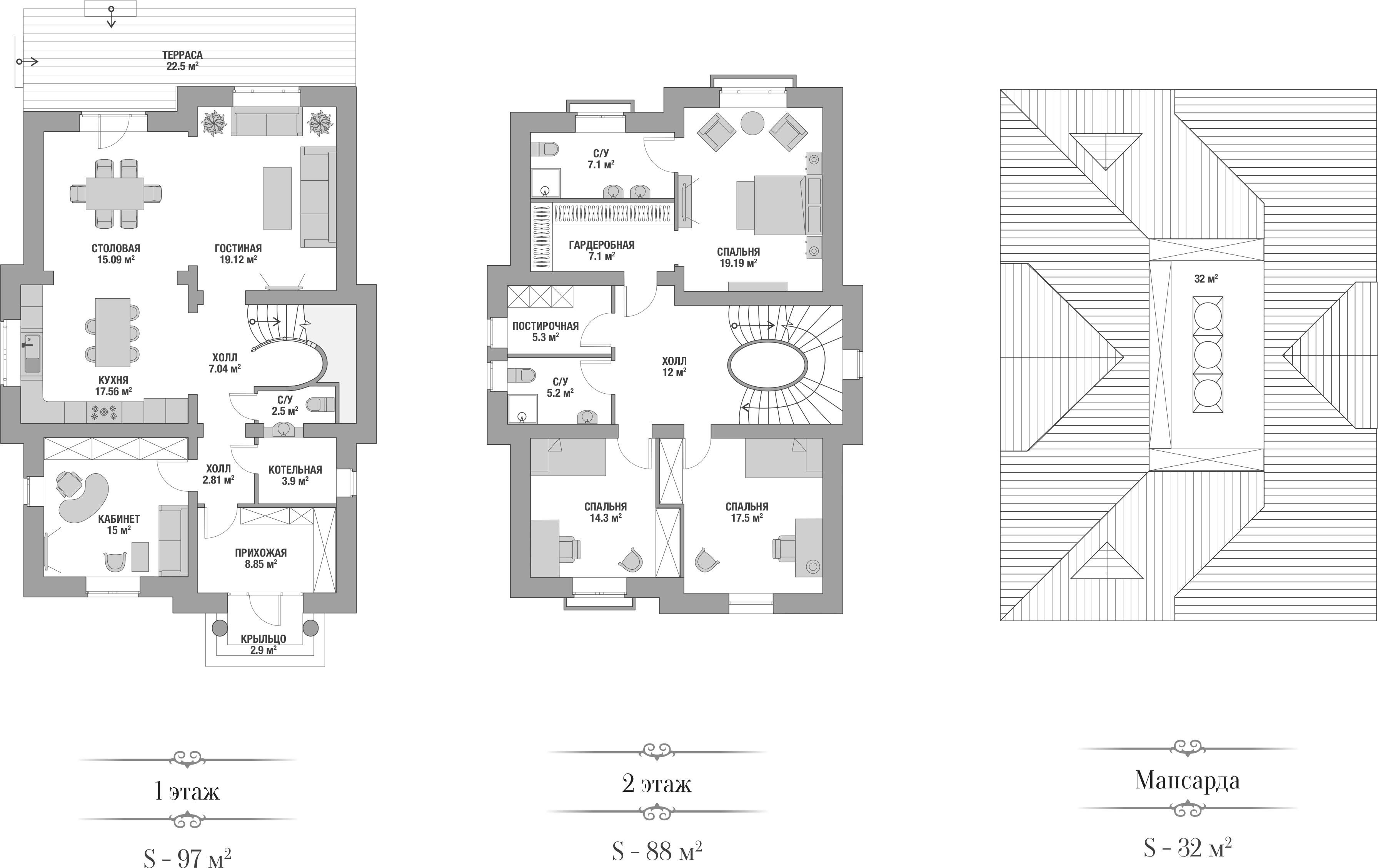 Планировка — Коттеджный поселок Ламбридж, 7-комн., 210 м²