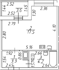 Планировка — Аквилон Stories, Студия, 25 м²