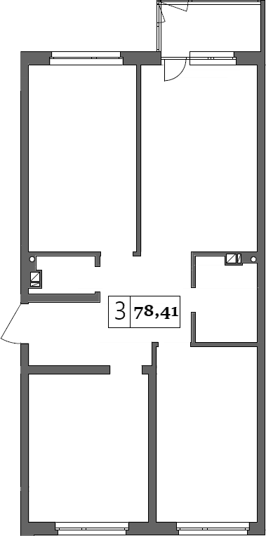 Планировка — Счастье 2.0, 4-комн., 78 м²