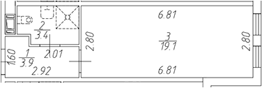 Планировка — Апарт-отель Начало, Студия, 26 м²