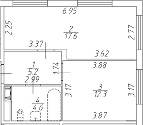 Планировка — Апарт-отель Начало, 1-комн., 40 м²
