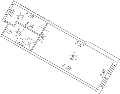 Планировка — Апарт-отель Начало, Студия, 26 м²