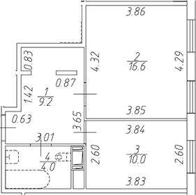 Планировка — Апарт-отель Начало, 1-комн., 40 м²