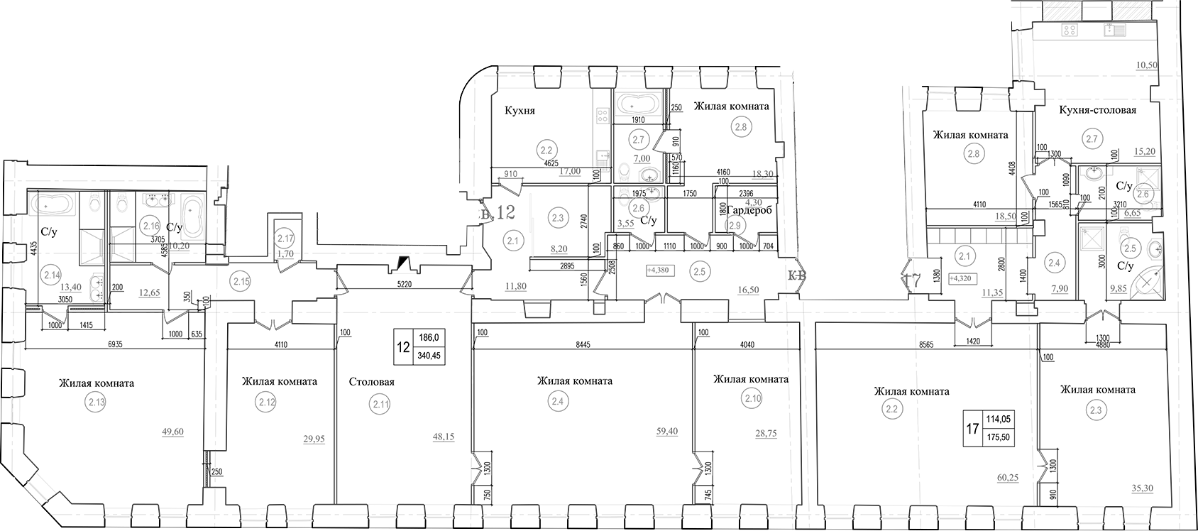 Планировка — Три Грации, 7-комн., 515 м²