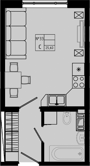 Планировка — PIXEL, Студия, 26 м²
