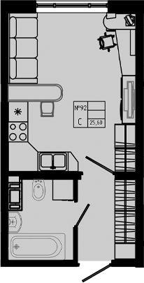Планировка — PIXEL, Студия, 26 м²
