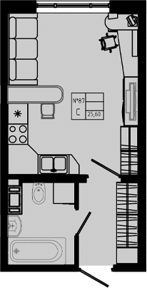Планировка — PIXEL, Студия, 26 м²