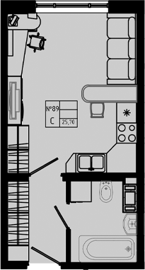 Планировка — PIXEL, Студия, 26 м²
