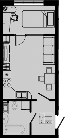 Планировка — PIXEL, Студия, 26 м²