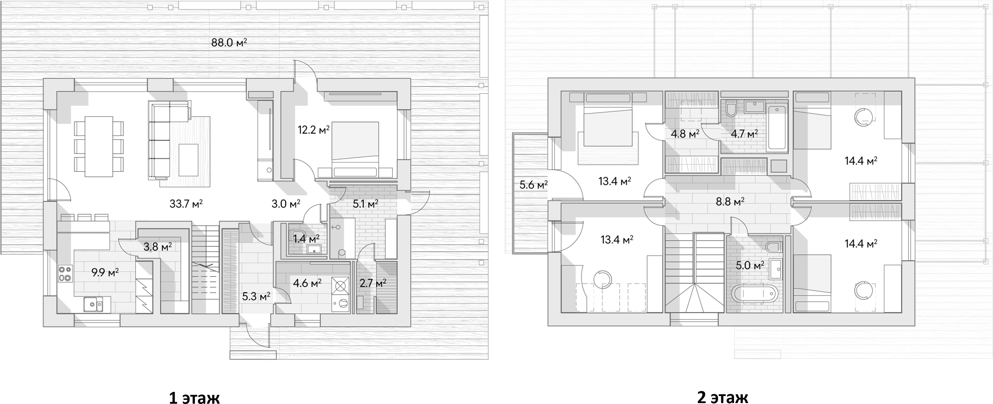 Планировка — Коттеджный поселок Негород Токсово, 5-комн., 160 м²
