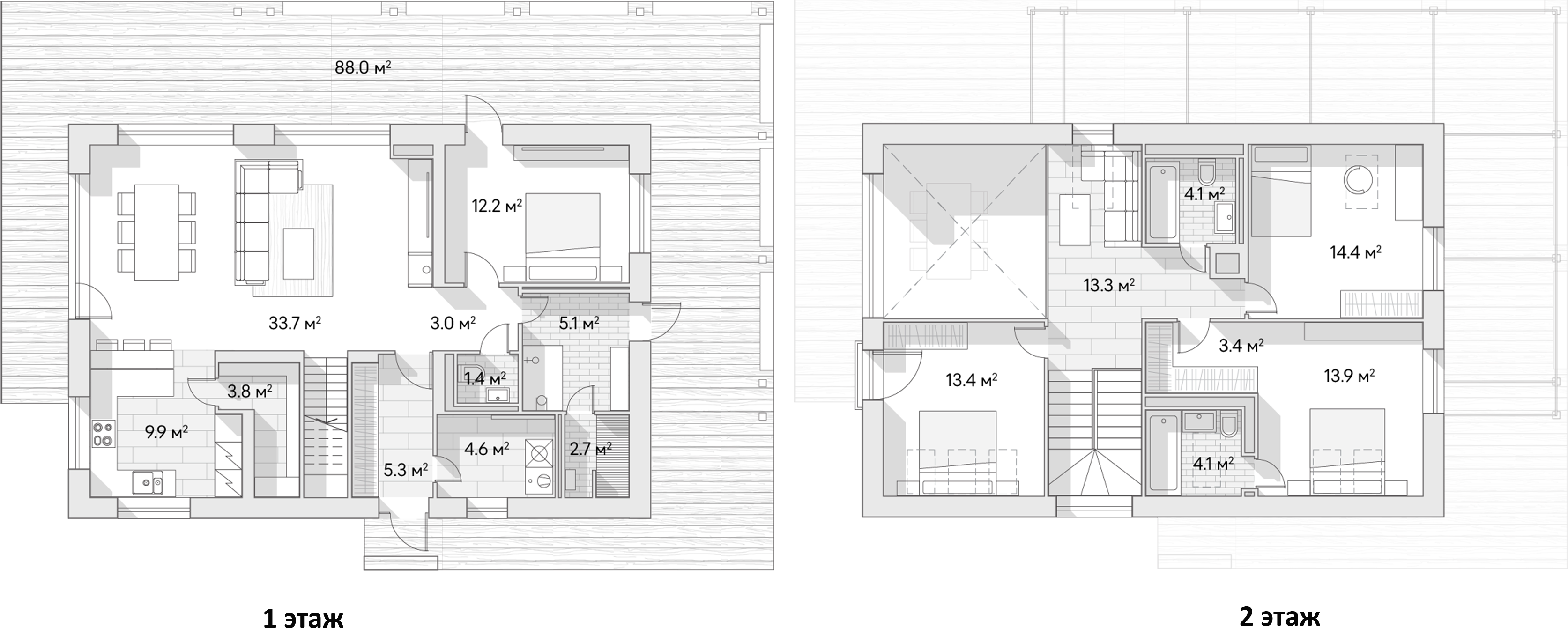 Планировка — Коттеджный поселок Негород Токсово, 4-комн., 148 м²