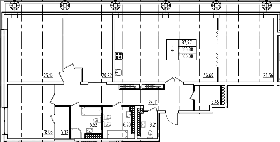 Планировка — Дефанс, 5-комн., 182 м²
