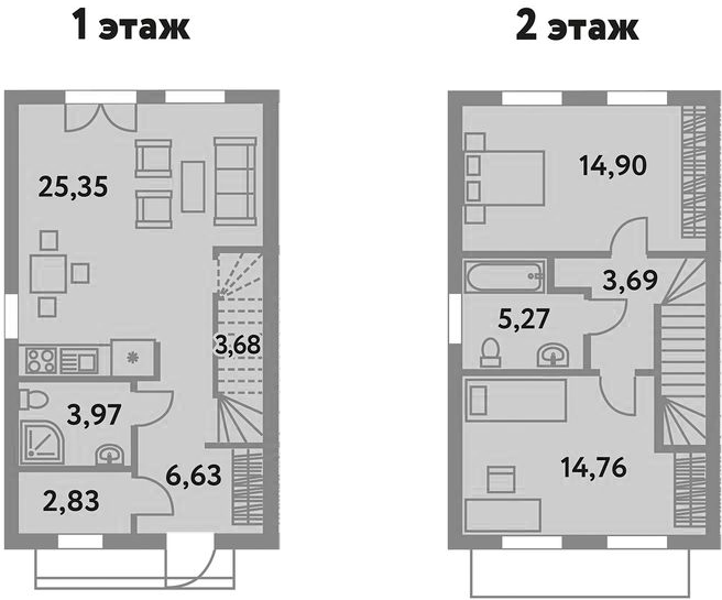 Планировка — Коттеджный поселок Вартемяги Парк 4, 2-комн., 81 м²