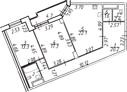 Планировка — Шекспир, 3-комн., 81 м²