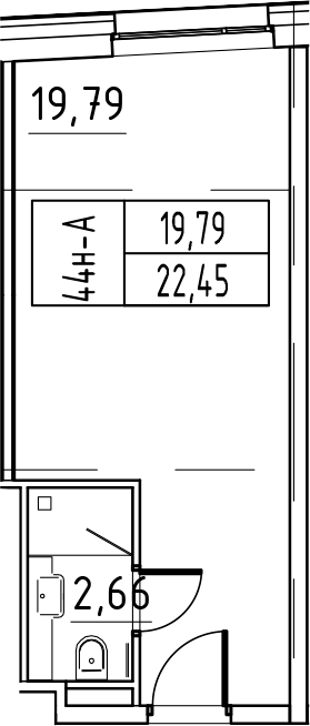 Планировка — ЙЕС Лидер, Студия, 22 м²