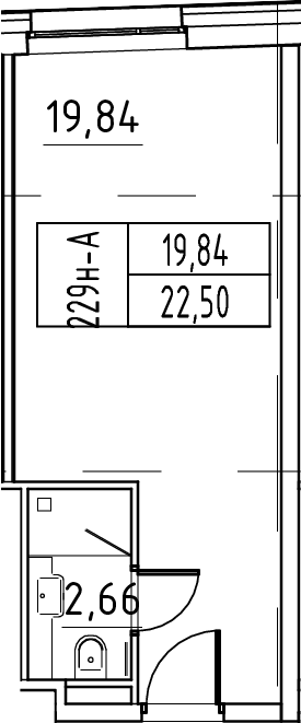 Планировка — ЙЕС Лидер, Студия, 23 м²