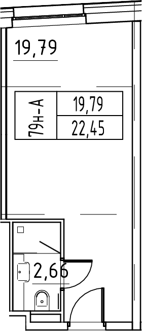 Планировка — ЙЕС Лидер, Студия, 22 м²