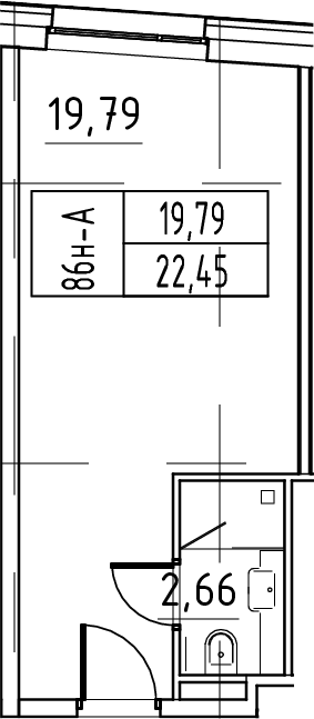 Планировка — ЙЕС Лидер, Студия, 22 м²
