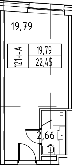 Планировка — ЙЕС Лидер, Студия, 22 м²