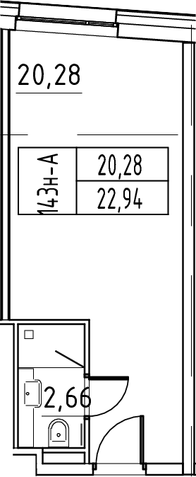 Планировка — ЙЕС Лидер, Студия, 23 м²