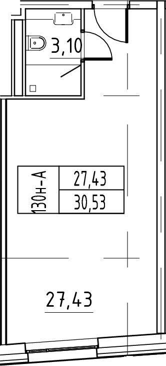 Планировка — ЙЕС Лидер, Студия, 31 м²