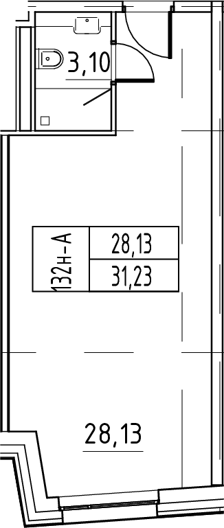 Планировка — ЙЕС Лидер, Студия, 31 м²