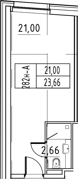 Планировка — ЙЕС Лидер, Студия, 24 м²