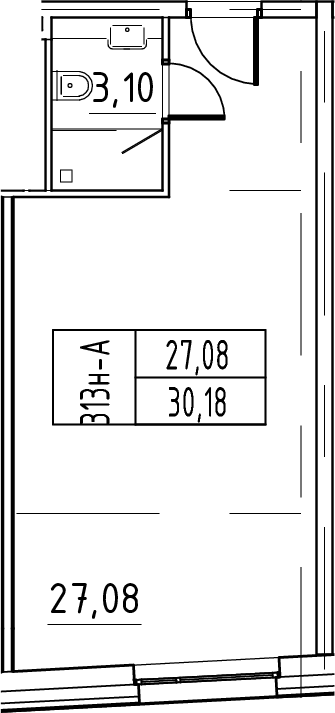 Планировка — ЙЕС Лидер, Студия, 30 м²