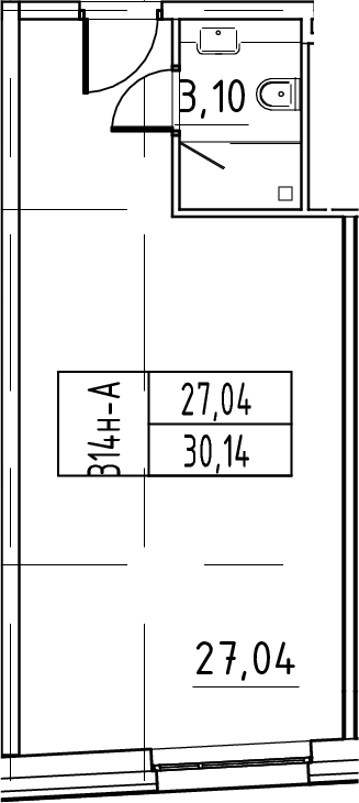 Планировка — ЙЕС Лидер, Студия, 30 м²