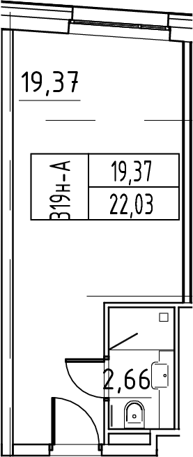 Планировка — ЙЕС Лидер, Студия, 22 м²