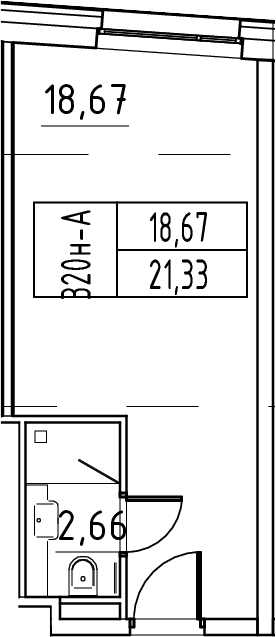 Планировка — ЙЕС Лидер, Студия, 21 м²