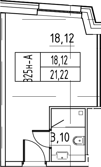 Планировка — ЙЕС Лидер, Студия, 21 м²