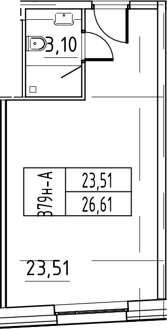 Планировка — ЙЕС Лидер, Студия, 27 м²