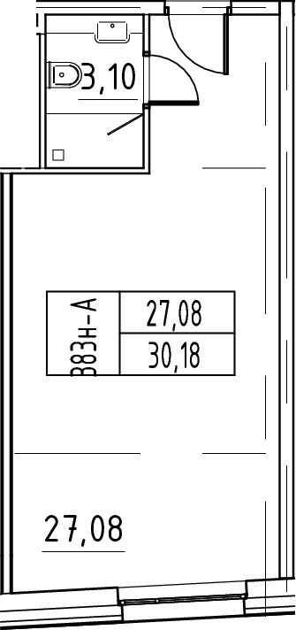 Планировка — ЙЕС Лидер, Студия, 30 м²